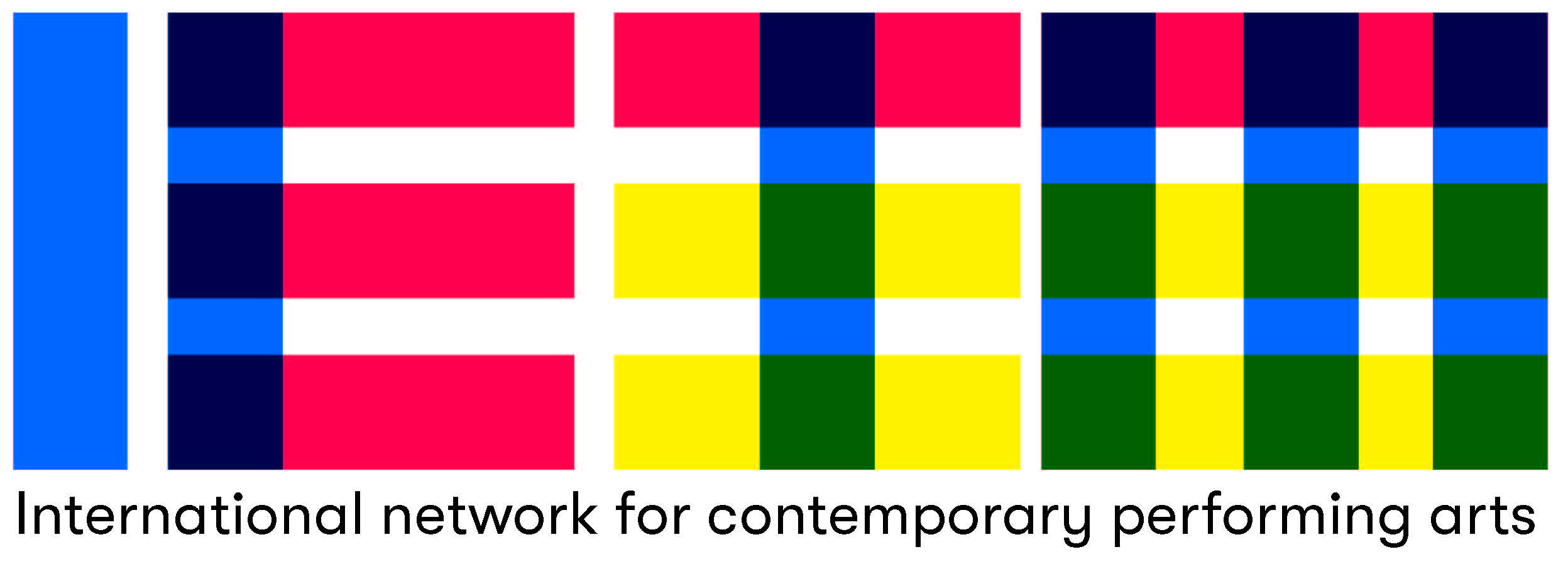 Pildil on võrgustiku IETM logo, mis koosneb sinistest, punastest ja kollastest paksudest triipudest, mis moodustavad sõna IETM. Logo all on kirjas "International network for contemporary performing arts".
