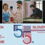 Kollaaži ülemises servas on neli fotot esitlusfestivali lavastustest ning selle all kirjas "TEDEN SLOVENSKE DRAME 2025" ning "The Week of Slovenian Drama".