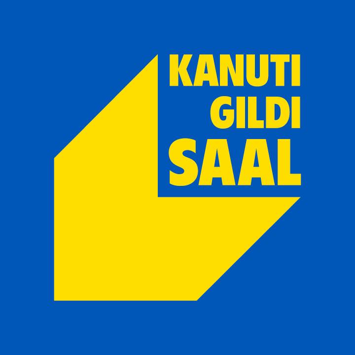 Pildil on Kanuti Gildi SAALi logo, kus sinisel taustal on kollastes trükitähtedes kirjas 