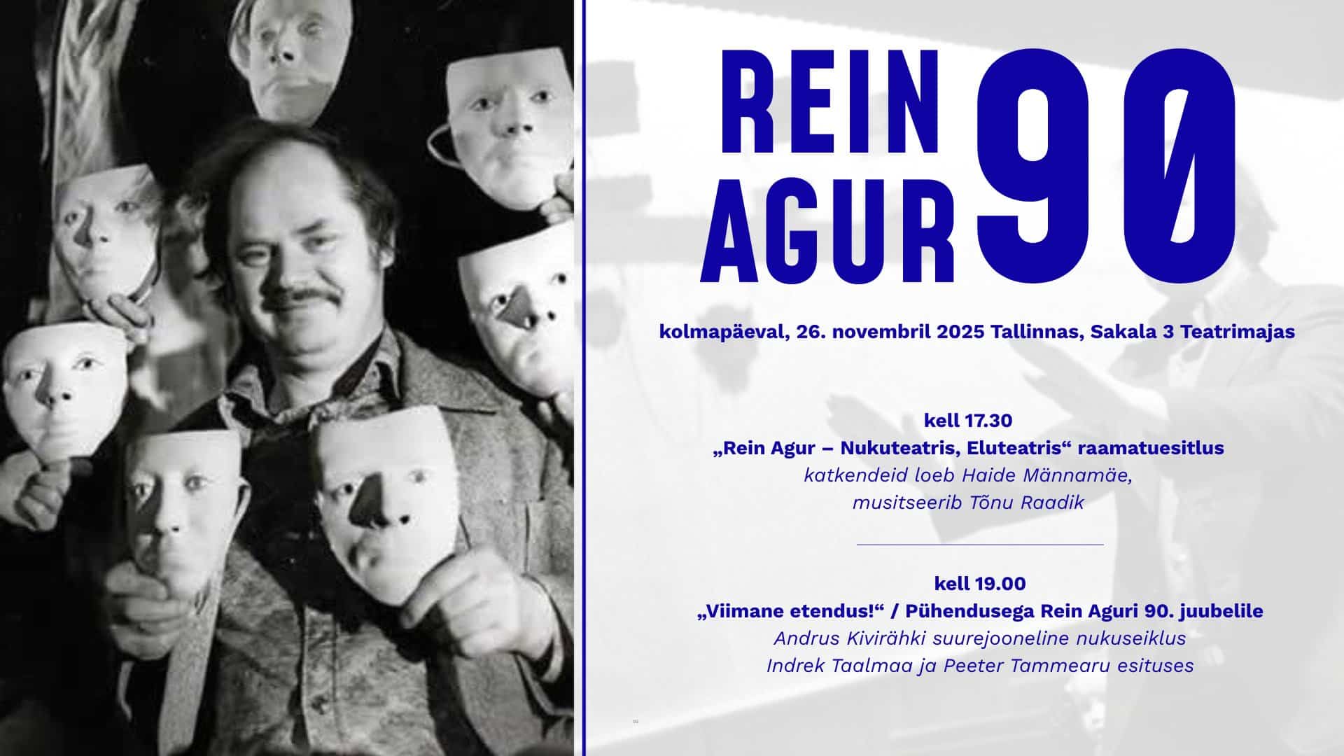 Artikli VAT Teater tähistab raamatuesitluse ja etendusega Rein Aguri 90. sünnipäeva pilt
